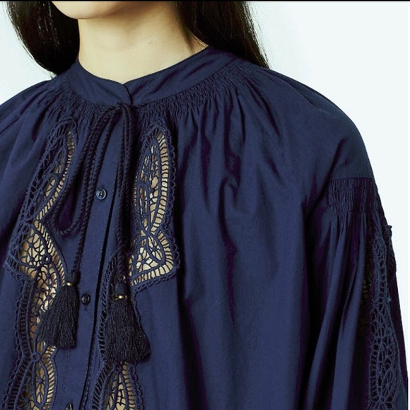 🎉HP🎉Tory Burch Boho Kimberly Tunic In Tory Navy - Picture 3 of 8